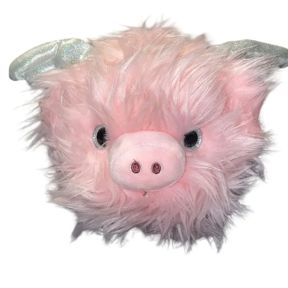 Justice Kellytoy Flying Pig Plush Silver Wings Stuffed Animal Pink Nursery Gift